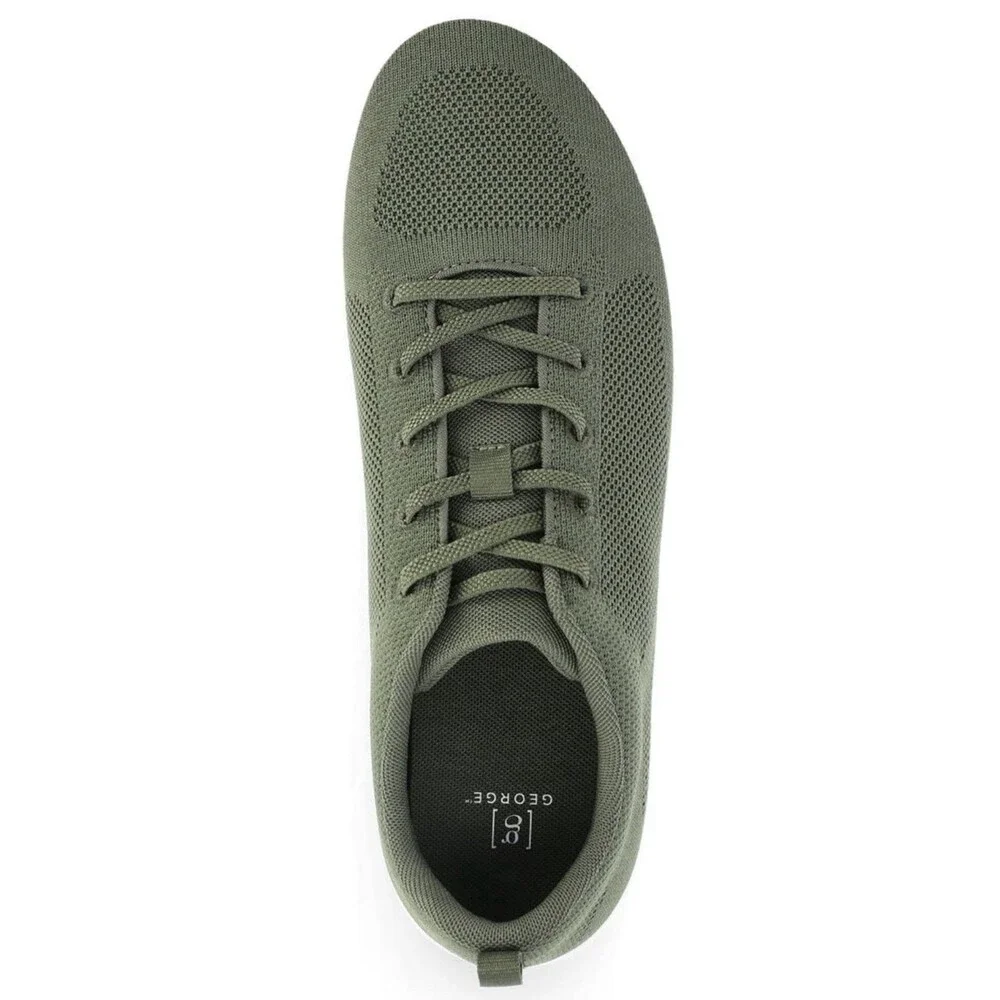 Slip On Sneakers Shoes Olive Green Men's Size 9 1/ 2 Knit Easy On/Off